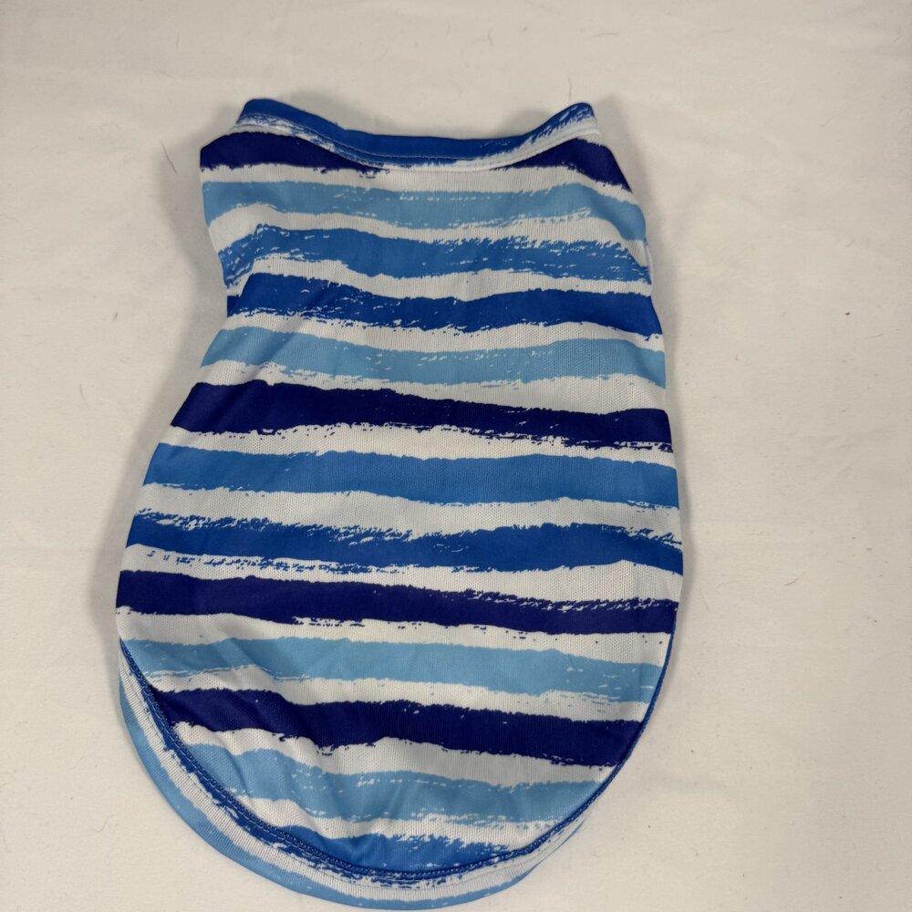 Blue White Stripe Dog Tank Top Size S Summer Pet Shirt Small Breed